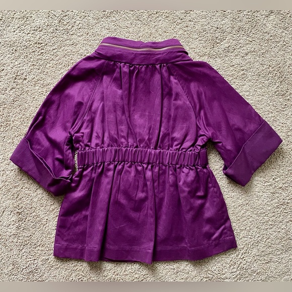 French Connection Purple Twill Cotton and Linen Blend Utility Jacket - Picture 6 of 13